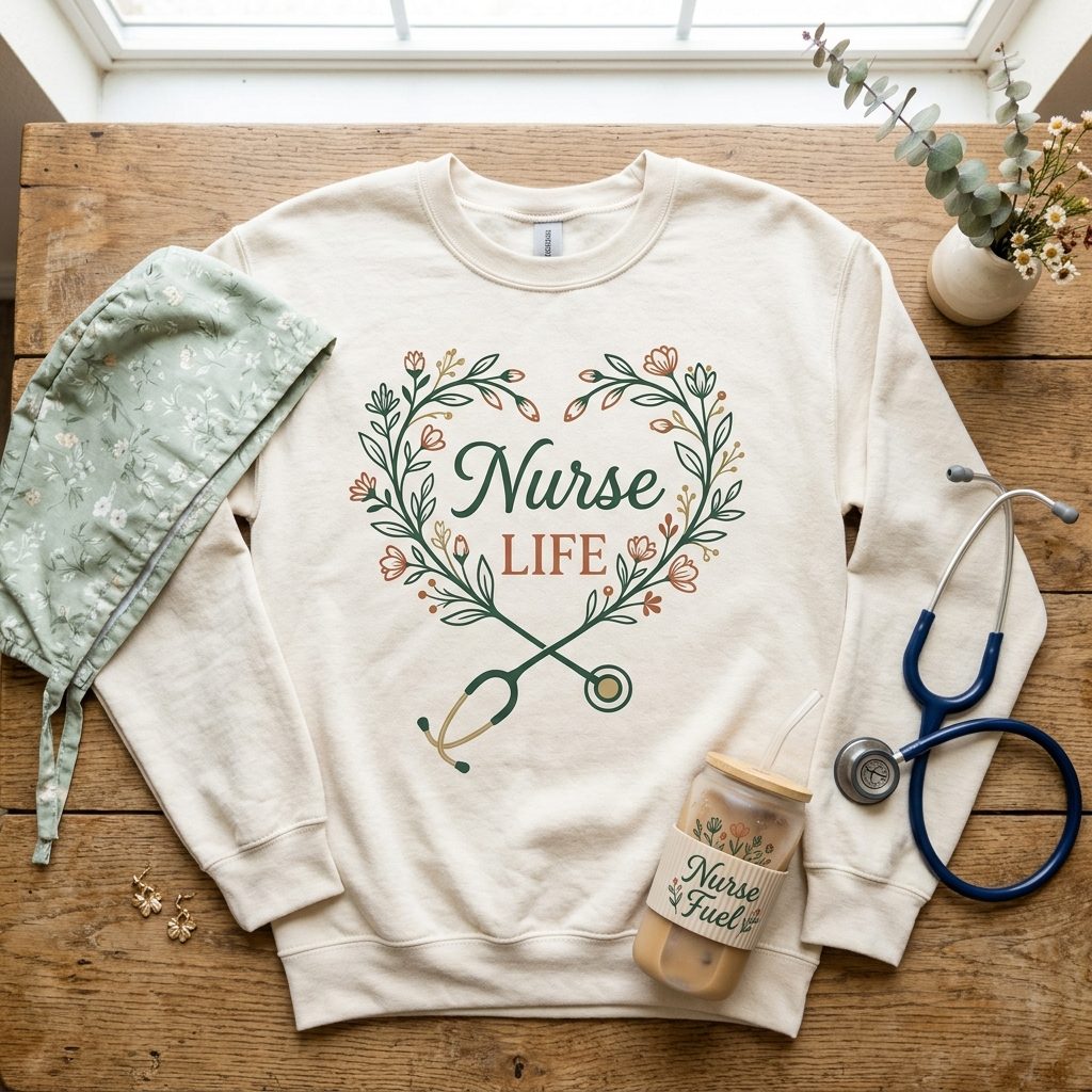 Nurse Life SVG sweatshirt heat transfer vinyl mockup