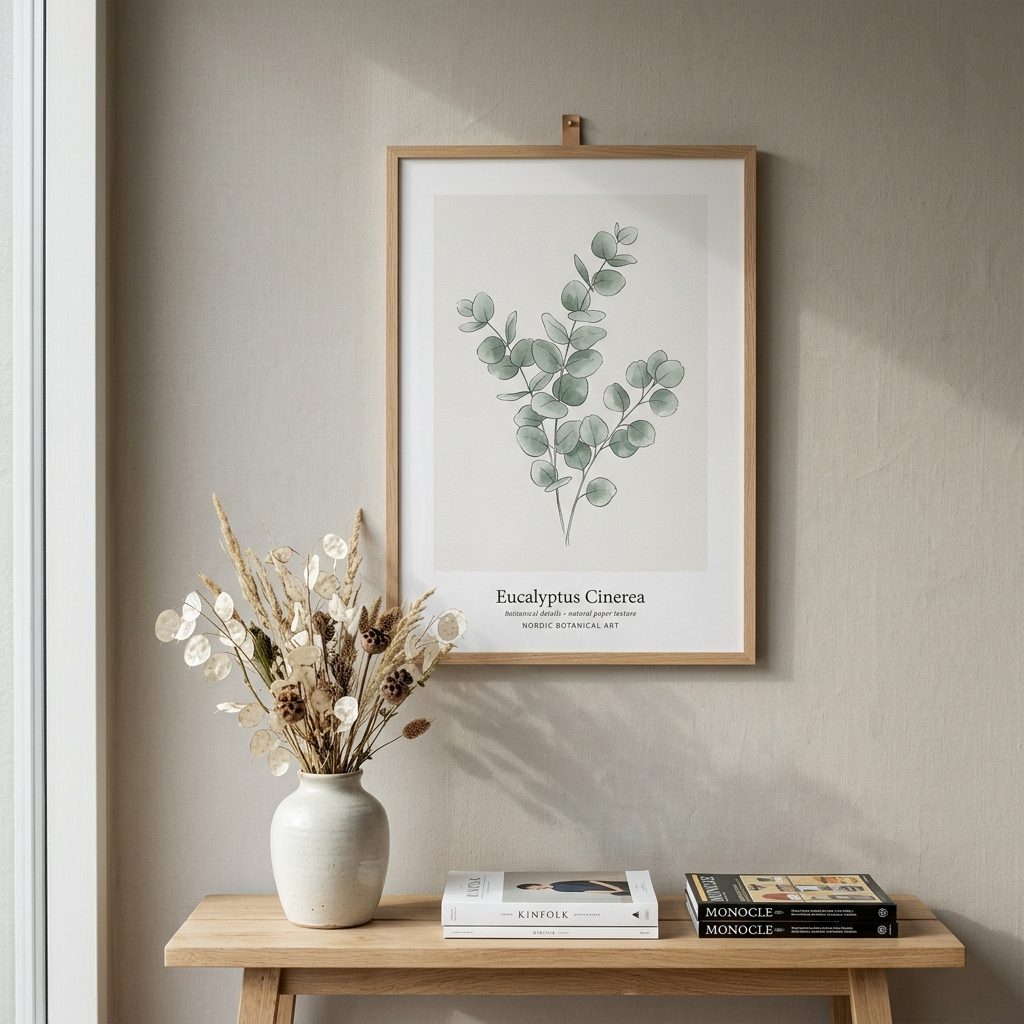 Styling Sage Green Botanical Prints for Modern Scandinavian & Japandi Interiors